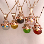 A collection of Fortune Cat Necklaces.