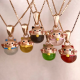 A collection of Fortune Cat Necklaces.