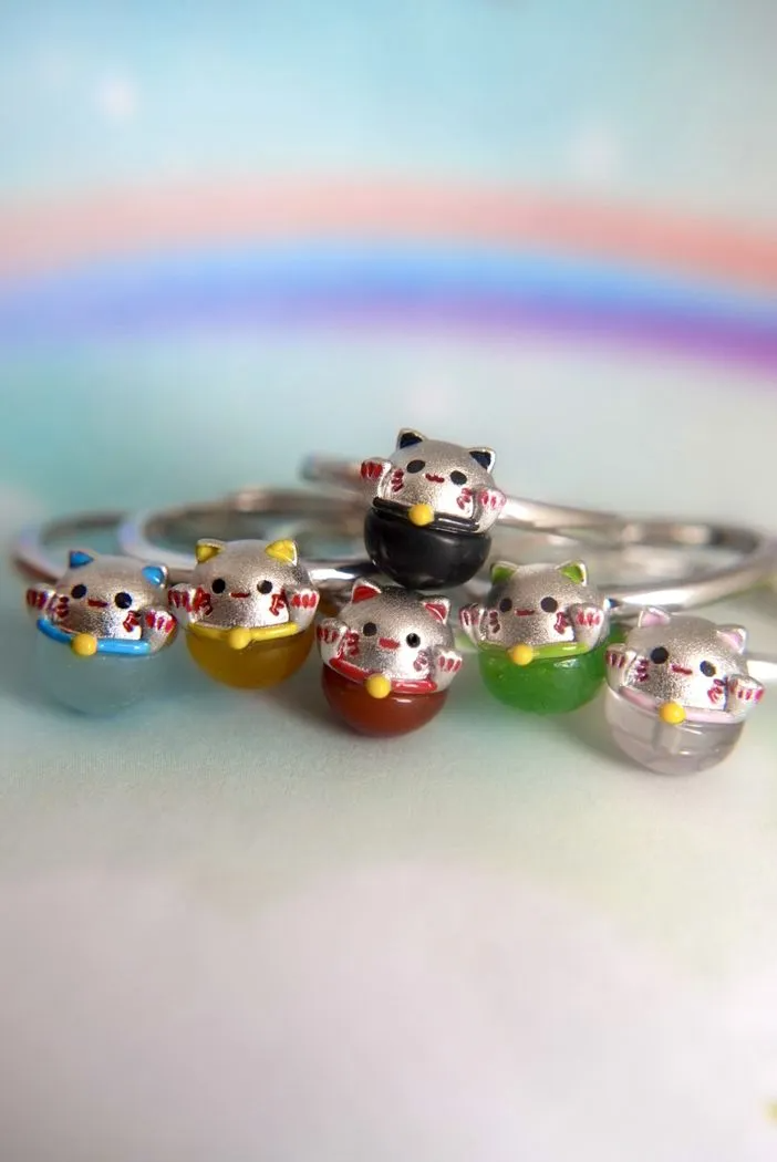 A collection of Fortune Cat Rings