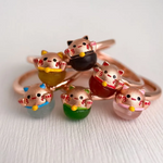 A collection of Fortune Cat Rings