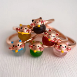 A collection of Fortune Cat Rings