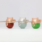 Back view of the Fortune Cat Studs