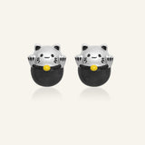 Fortune Cat Studs (Obsidian)