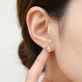 Fortune Cat Studs (Rose Quartz)