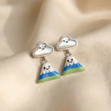 Fuji-San Cloud Mother of Pearl Studs