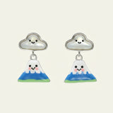 Fuji-San Cloud Mother of Pearl Studs