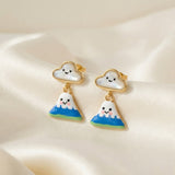 Fuji-San Cloud Mother of Pearl Studs