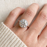 Top-down scale view of Grand Halo Ring in Silver worn on a finger, highlighting the massive 11mm total halo silhouette.