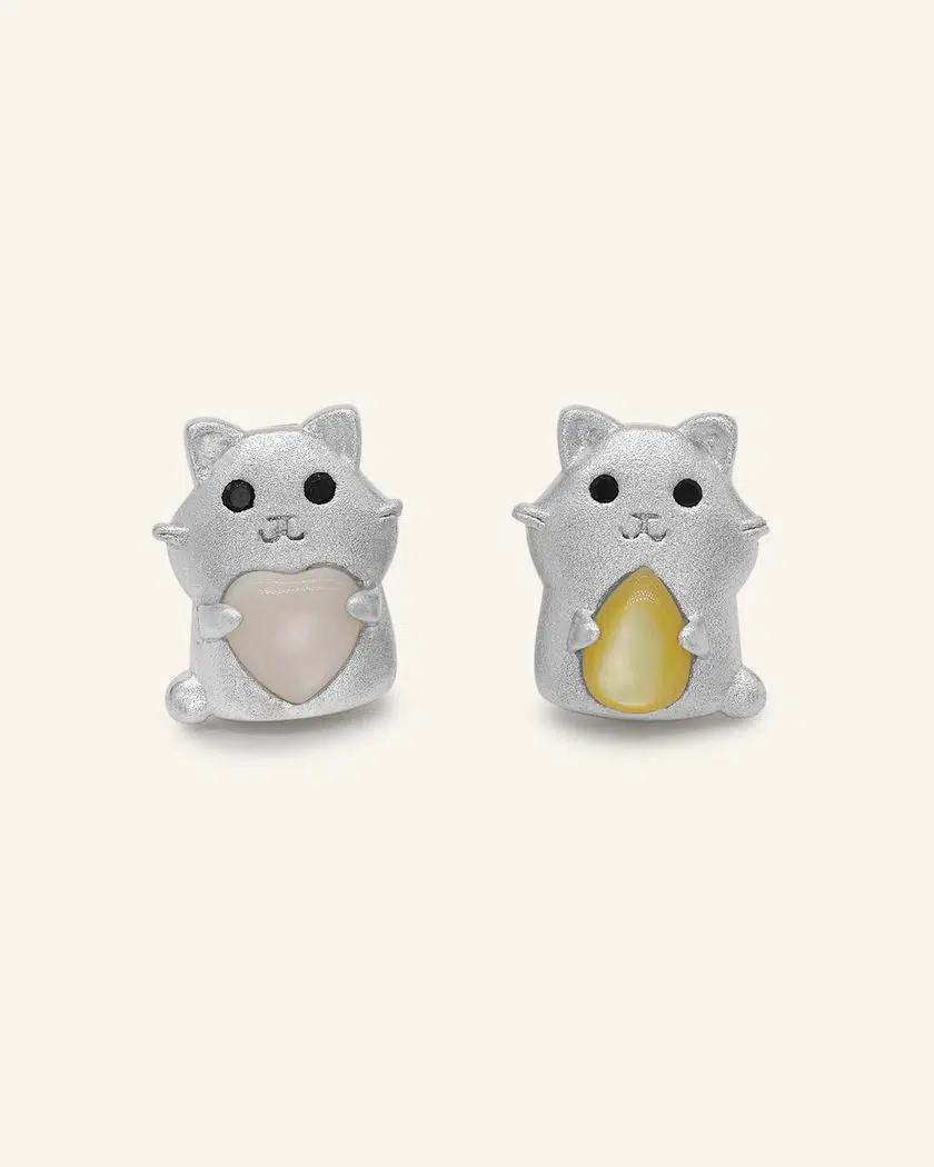 Hamster Mother of Pearl Studs