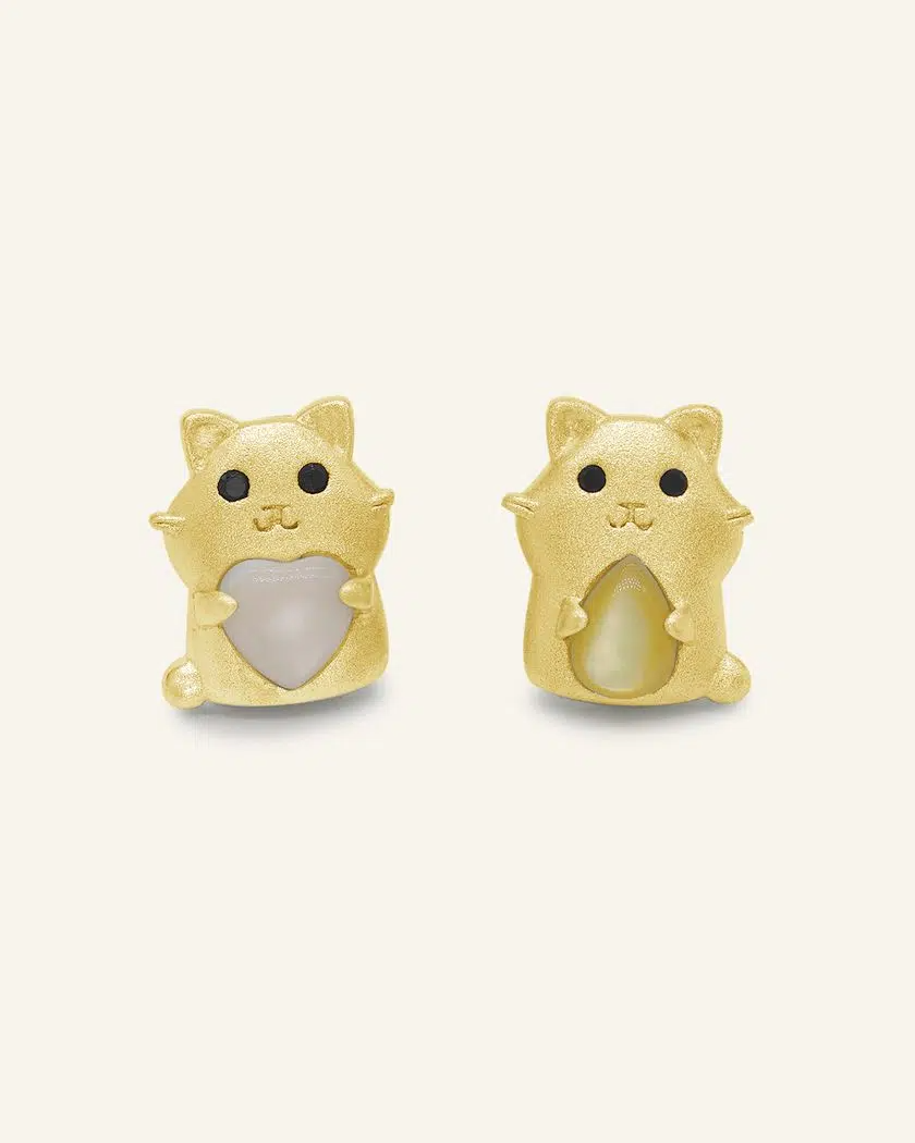 Hamster Mother of Pearl Studs