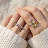 Eternity Heart Moissanite Band (Pastel Rainbow) by Elate