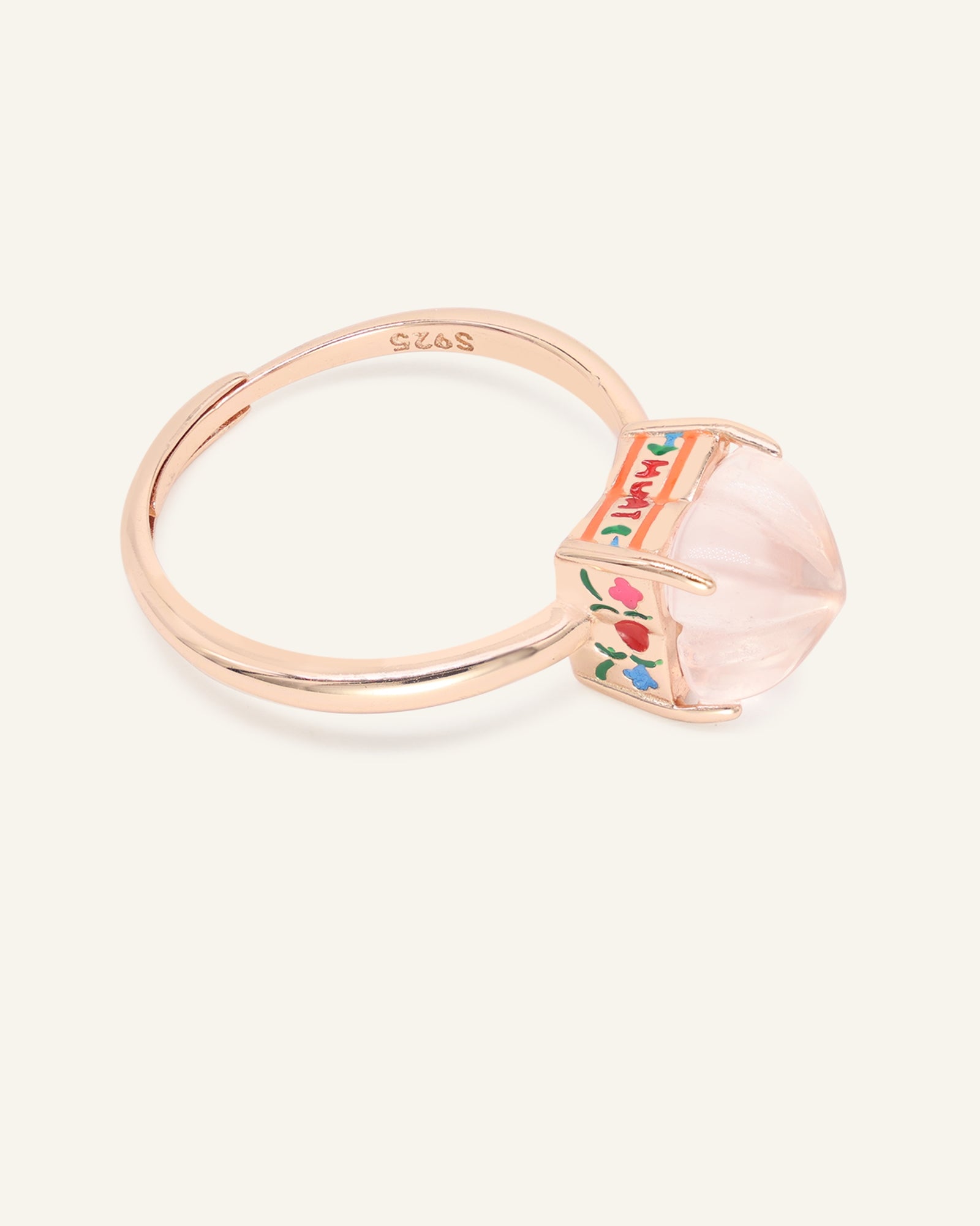 Huat Kueh Ring (Rose Quartz), additional product image