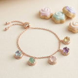 Ice Gem Biscuit Charm Slider Bracelet
