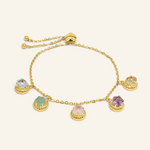 Iced Gem Biscuit Charm Bracelet Yellow Gold 2 scaled