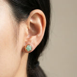 Ice Gem Biscuit Studs (Aventurine)