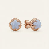 Ice Gem Biscuit Studs (Blue Lace Agate)
