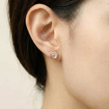 Ice Gem Biscuit Studs (Rose Quartz)