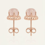 Ice Gem Biscuit Studs (Rose Quartz)