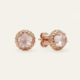 Ice Gem Biscuit Studs (Rose Quartz)