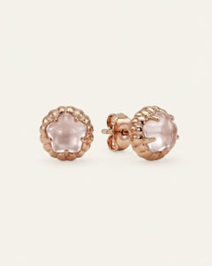 Ice Gem Biscuit Studs (Rose Quartz)