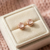 Ice Gem Biscuit Studs (Rose Quartz)