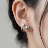 Illusion Ear Jackets (Pearl) by Elate