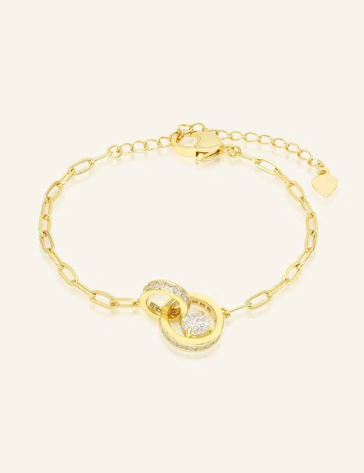 Interlocking Rings Bracelet – Yellow Gold