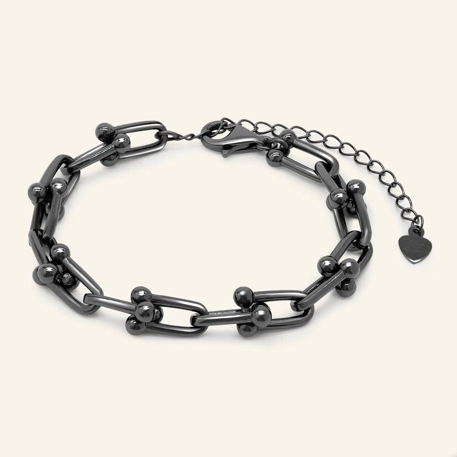 Lock Link Bracelet by Elate Black Gold