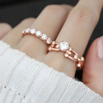 Lock Link Ring White Moissanite Model