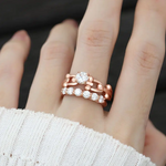 Lock Link Ring White Moissanite Model2