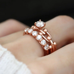 Lock Link Ring White Moissanite Model3