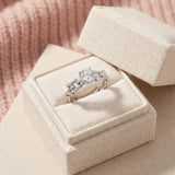 Lock Link Ring (White Moissanite) by Elate