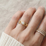 Lock Link Ring (White Moissanite) by Elate