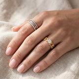 Lock Link Ring (White Moissanite) by Elate
