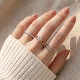 Lock Link Ring (White Moissanite) by Elate