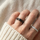 Lock Link Ring (Black Spinel) by Elate