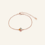 Macaron Tourmaline Clover Bracelet Rose Gold