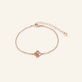 Macaron Tourmaline Clover Bracelet Rose Gold