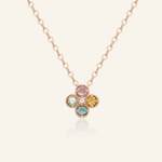 Macaron Tourmaline Clover Necklace Rose Gold