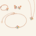 Macaron Tourmaline Clover Set Rose Gold