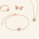 Macaron Tourmaline Clover Set Rose Gold