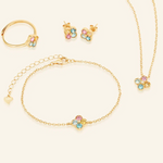 Macaron Tourmaline Clover Set Yellow Gold