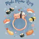 Illustration of the Maki Meow Sushi Ring | White Jade design