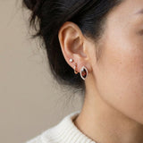 Marquise Garnet Halo Studs