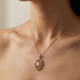 Medallion Starburst Opal Necklace