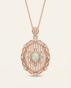Medallion Starburst Opal Necklace