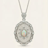 Medallion Starburst Opal Necklace