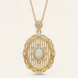 Medallion Starburst Opal Necklace