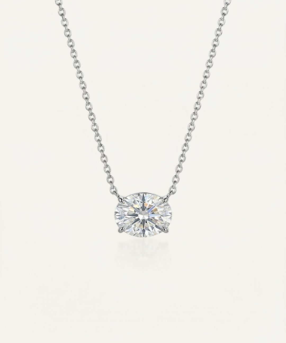 Signature Oval Moissanite Necklace (1 Carat)