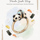 Illustration of the Panda Sushi Roll Ring (Opal) design